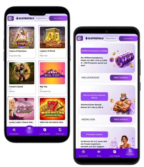 SlotRoyals auf dem Smartphone