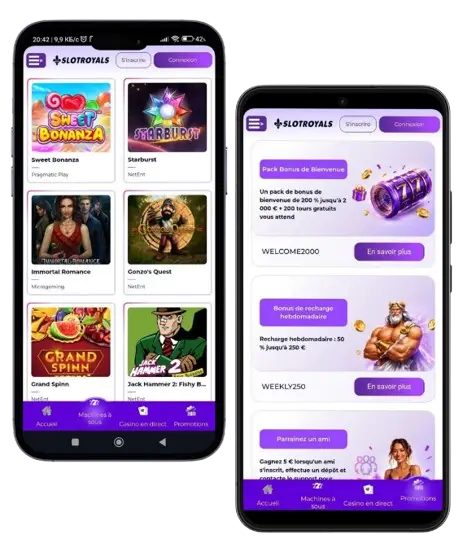 SlotRoyals sur téléphone
