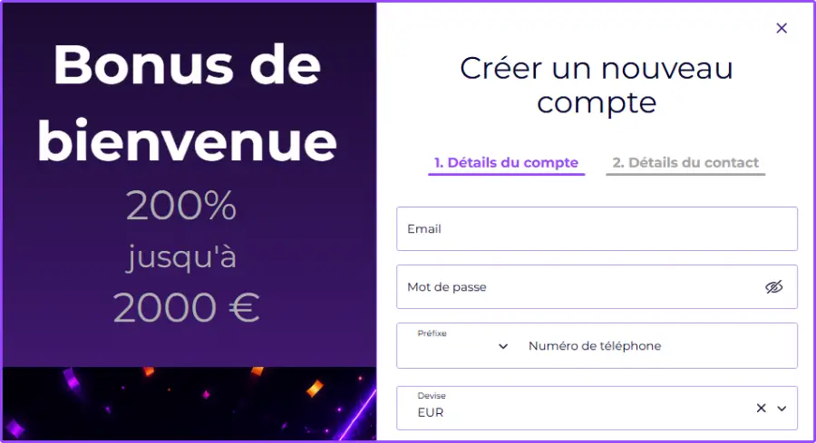 SlotRoyals Casino l'inscription